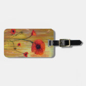 Étiquette À Bagage Fleur Rouge Personnalisée (Devant horizontal)