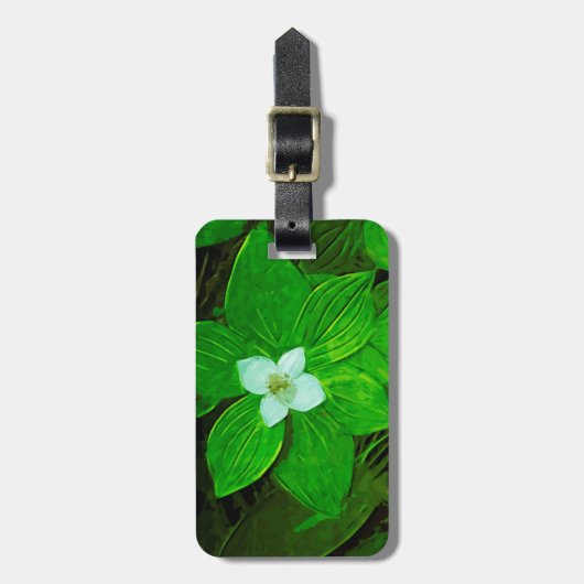 Étiquette À Bagage Fleur sauvage blanc Bunchberry (Devant Vertical)