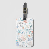 Étiquette À Bagage Fleur sauvage d'aquarelle Floral (Devant Vertical)