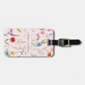 Étiquette À Bagage Fleur sauvage rose personnalisé (Devant horizontal)