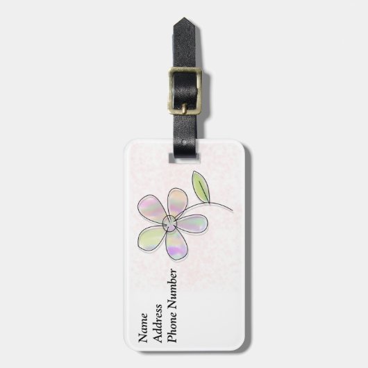 Étiquette À Bagage Fleur unique (Devant Vertical)