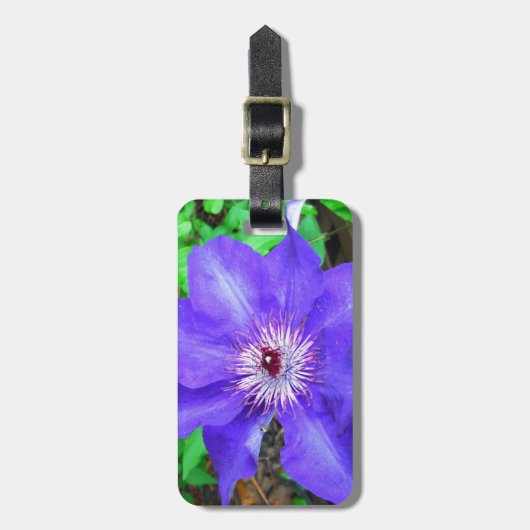 Étiquette À Bagage Fleur violette Clematis (Devant Vertical)