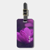 Étiquette À Bagage Fleur violette dans la lumière douce (Devant Vertical)