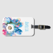 Étiquette À Bagage Fleuron floral moderne dessiné à la main (Devant Horizontal)