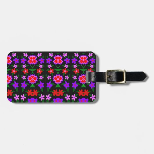 Étiquette À Bagage Fleurs (Devant horizontal)