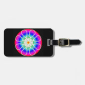 Étiquette À Bagage Fleurs Abstraites (Devant horizontal)