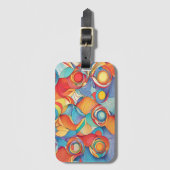 Étiquette À Bagage Fleurs Abstraites (Devant Vertical)