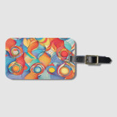 Étiquette À Bagage Fleurs Abstraites (Devant Horizontal)