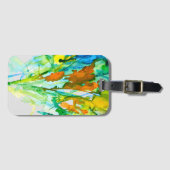 Étiquette À Bagage fleurs Abstraites d'aquarelle fleurie (Devant Horizontal)