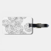 Étiquette À Bagage Fleurs abstraites de printemps noir et blanc (Dos horizontal)