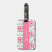 Étiquette À Bagage Fleurs assez roses de ketmie (Dos Vertical)