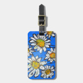Étiquette À Bagage Fleurs avec pédales blanches (Devant Vertical)