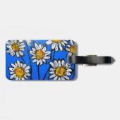 Étiquette À Bagage Fleurs avec pédales blanches (Dos horizontal)