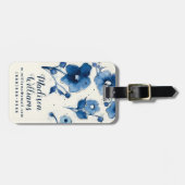 Étiquette À Bagage Fleurs bleues indépendantes (Devant horizontal)