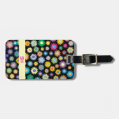 Étiquette À Bagage Fleurs colorées (Devant horizontal)