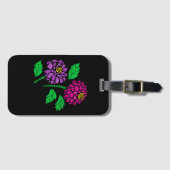 Étiquette À Bagage Fleurs colorées Extraordinaires Dahlia Abstraites (Devant Horizontal)