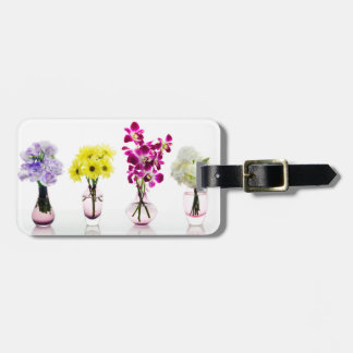 Étiquette À Bagage Fleurs colorées mixtes Orchidées Daisies