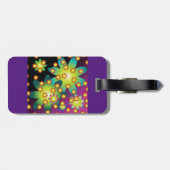 Étiquette À Bagage Fleurs colorées rétro (Dos horizontal)