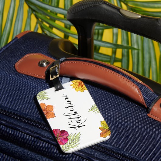 Étiquette À Bagage Fleurs d'Aloha hawaïennes (Insitu Rectoal 1)
