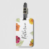 Étiquette À Bagage Fleurs d'Aloha hawaïennes (Devant Vertical)