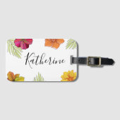Étiquette À Bagage Fleurs d'Aloha hawaïennes (Devant Horizontal)