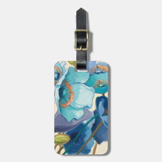 Étiquette À Bagage Fleurs dans différentes nuances de pourpre et de (Devant Vertical)