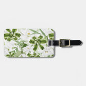 Étiquette À Bagage Fleurs d'aquarelle blanche 2 (Devant horizontal)