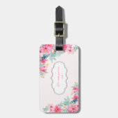 Étiquette À Bagage Fleurs d'aquarelle chic, Message de motivation (Devant Vertical)