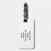 Étiquette À Bagage Fleurs d'aquarelle Monogramme rose (Dos Vertical)