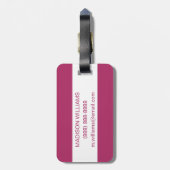 Étiquette À Bagage Fleurs d'aquarelle rose exotique (Dos Vertical)