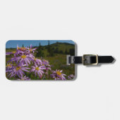 Étiquette À Bagage Fleurs d'aster violet au Mont Rainier (Devant horizontal)