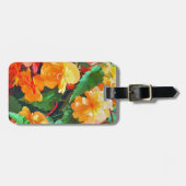 ÉTIQUETTE À BAGAGE FLEURS DE BEGONIE (Devant horizontal)