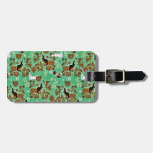 Étiquette À Bagage Fleurs de bois rustiques vintages lapin lapin lapi