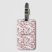 Étiquette À Bagage Fleurs de cerisier rose joli (Devant Vertical)