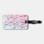 Étiquette À Bagage Fleurs de cerisiers et papillons (Dos horizontal)