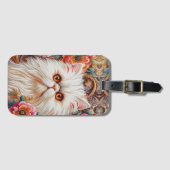 Étiquette À Bagage Fleurs de chaton persan, Plaisir Floral Chat persa (Devant Horizontal)