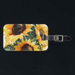 Étiquette À Bagage Fleurs de couleur aquarelle<br><div class="desc">Design de tournesol aquarelle</div>