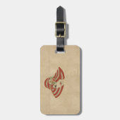 Étiquette À Bagage Fleurs de cuir sur le daim (Devant Vertical)