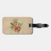 Étiquette À Bagage Fleurs de cuir sur le daim (Dos horizontal)