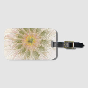 Étiquette À Bagage Fleurs de fantaisie fractale douces et tendres