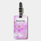 Étiquette À Bagage Fleurs de fleurs de cerisier rose (Devant Vertical)