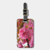 Étiquette À Bagage Fleurs de fleurs de cerisier rose chaud (Devant Vertical)