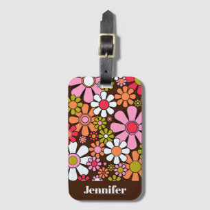 Étiquette À Bagage Fleurs de Jardin Rétro Super 60s les années 70 mot