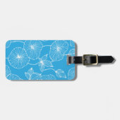 Étiquette À Bagage Fleurs de Lotus Feuilles Bleues Blossom (Devant horizontal)