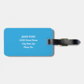 Étiquette À Bagage Fleurs de Lotus Feuilles Bleues Blossom (Dos horizontal)