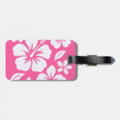 Étiquette À Bagage Fleurs de plage rose tropicale (Dos horizontal)