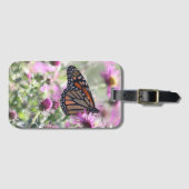 Étiquette À Bagage Fleurs de prés papillons et violets (Devant Horizontal)