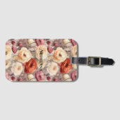 Étiquette À Bagage Fleurs de printemps crème Bourgogne (Devant Horizontal)