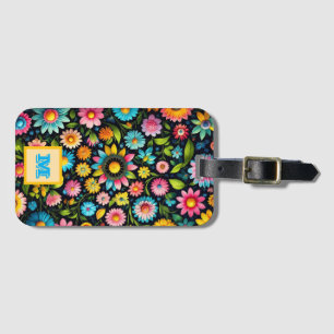 Étiquette À Bagage Fleurs de printemps. personnalisez, ajoutez un nom