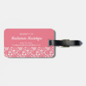 Étiquette À Bagage Fleurs de printemps Tropicales, Roses Clouches Et (Dos horizontal)